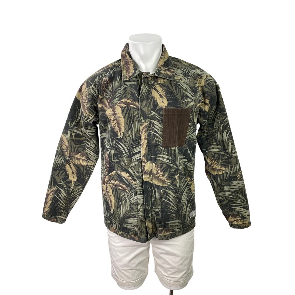 Billabong Garage Men's Green Leaf Pocket Long Sleeve Button Down Shirt Top S